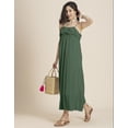 thumbnail image 2 of Moomaya Chic Frill Summer Dress For Women, Strappy Solid Maxi, Vacation Dress, 2 of 8