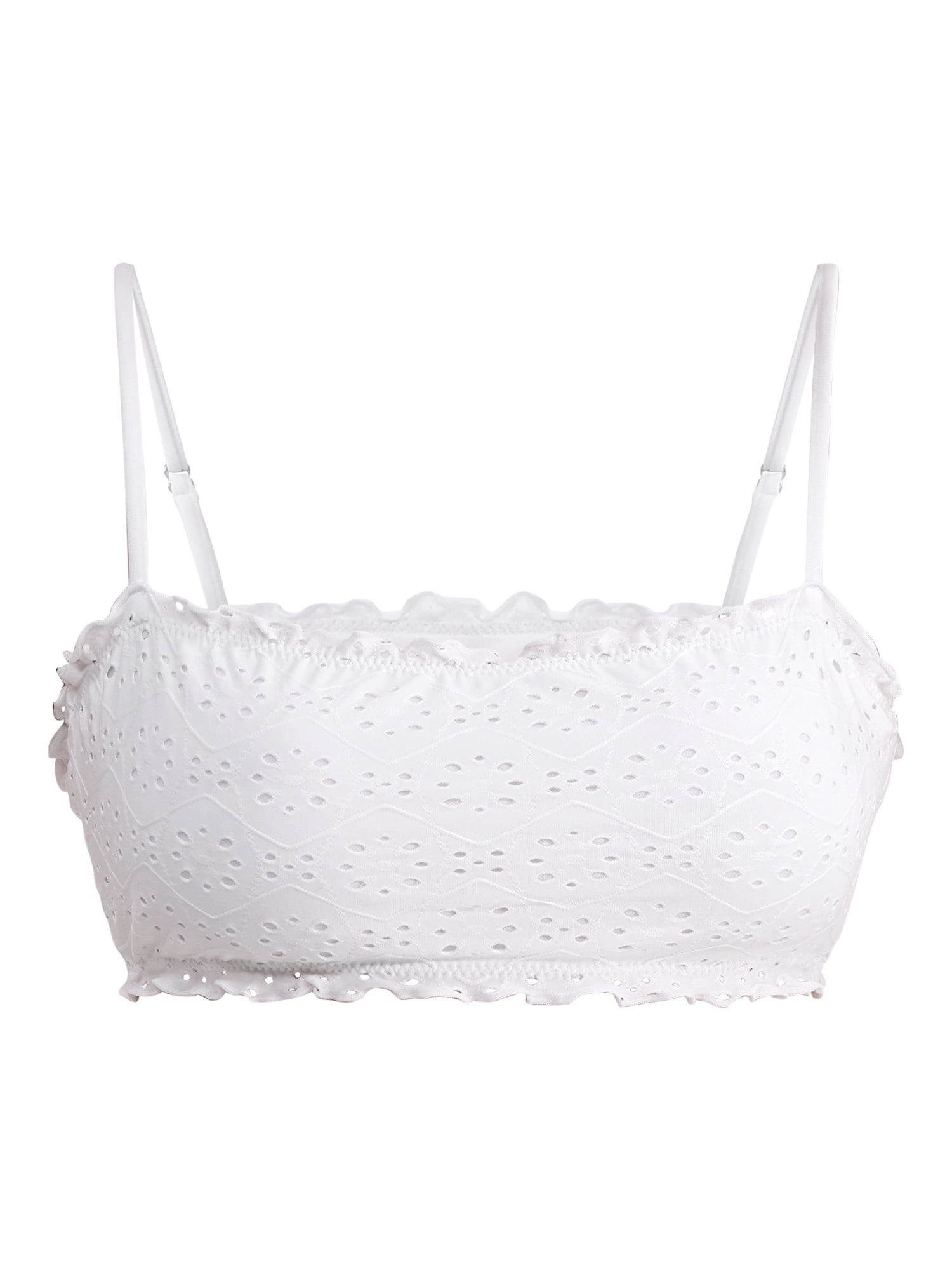 No Boundaries Eyelet Bandeau Swim Top, Sizes XXS-XXL