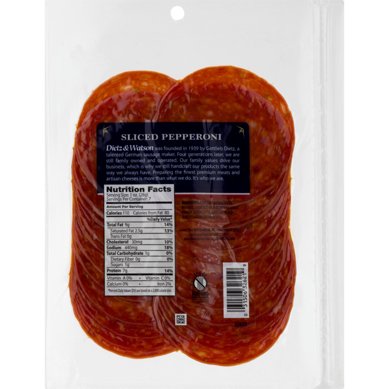 Dietz & Watson Sliced Pepperoni, 7 oz