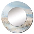 thumbnail image 2 of Designart "Winter'S Enchantment By The Coastal Ocean" Coastal Ocean Beige Large Round Mirror - Round Office Mirror Wall Decor - Coastal Round Printed Mirror - 36" x 36", 2 of 6
