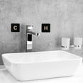 thumbnail image 6 of Uxcell Self Stick C/H Water Label, 6 Pairs/12 Pack Acrylic Square Shape Hot/Cold Sticker Signs for Faucets Sinks, Black, 6 of 6