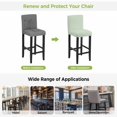 thumbnail image 5 of Sage Green Thin Lines Bar Stool Covers - Stretch Dining Chair Covers Set of 2, Modern Striped Minimalist Bar Chair Cover Removable Counter Stool Pub Chairs Slipcovers Protectors for Kitchen/Cafe, 5 of 9