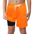 thumbnail image 1 of Bañador LUCOWEE para niños con calzoncillo bóxer, color naranja brillante, 1 of 9