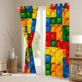 thumbnail image 3 of Feelyou Cartoon Building Blocks Black Out Curtains, Pixelate Miner Curtains Pack of 2 (42x63 Each), Teens Kids Boys Girls Bedroom Curtains, Curtains and Drapes Room Decor, 3 of 6