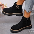 thumbnail image 4 of Busydd Womens Winter Boots Casual Solid Color Zipper Ankle Boots for Women Comfy Round Toe Medium Heel Women Footwear Booties 6, 4 of 9
