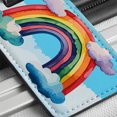 thumbnail image 6 of Rainbow and Clouds Watercolor Faux Leather Travel Luggage Tag, 6 of 7