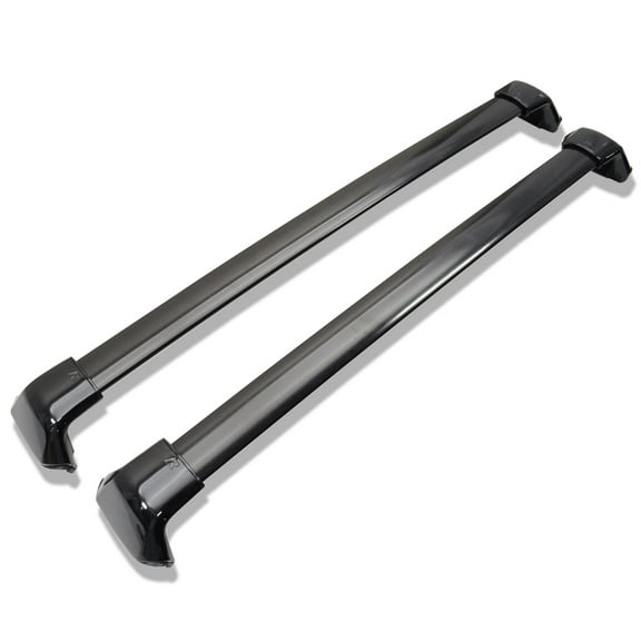 Ikon Motorsports Compatible with 12-16 Honda CRV OE Factory Style Roof Rack Cross Bar Black Polish 2Pc