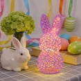 thumbnail image 4 of Lámpara de mesa de conejito de Pascua – Luz de conejos huecos | Decoración festiva, uso interior y exterior, diseño intrincado | Modelo no especificado | Multicolor | 12,5x6cm, 4 of 6