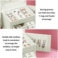 thumbnail image 4 of Women's Jewelry Box, Senior PU Leather, 3 Layer Medium Sized Jewelry Storage Box with Lock, Portable Travel Jewelry Case Multifunctinal Organizer for Earrings Bracelets Rings, 4 of 6