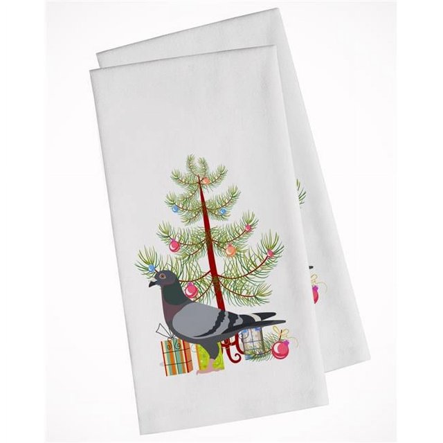 Carolines Treasures BB9318WTKT Racing Pigeon Christmas White Kitchen Towel - Set of 2