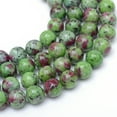 thumbnail image 1 of Round Dyed Natural Gemstone Bead Strands Imitation Ruby in Zoisite Beads Strands 10~11mm Hole: 1mm about 39pcs/strand 15.7 inch, 1 of 4