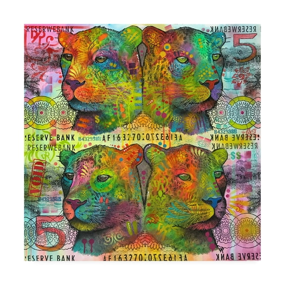Trademark Fine Art 'Big Cat Reflect 5' Canvas Art by Dean Russo