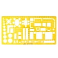 thumbnail image 1 of MasteelfCA Indoor Construction Measuring Geometric Ruler Multi-purpose Drawing Template Plastic Draft Ruler for School Office Supplies (Orange), 1 of 7