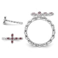 thumbnail image 3 of 1/8 Carat (ctw) Lab-Created Ruby Cross Ring in Sterling Silver, 3 of 4