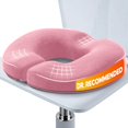 thumbnail image 1 of Almohadilla para asiento en forma de dona Benazcap con espuma viscoelástica para alivio del dolor - Rosa, 1 of 6