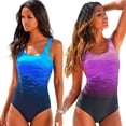thumbnail image 4 of Traje de baño sexy sin espalda para mujer, traje de baño con estampado degradado de talla grande europeo y americano,, 4 of 5