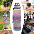 thumbnail image 7 of 1000ML Transparent Sports Water Bottle with Handle & Straw Portable Water Bottle for Outdoor Camping Gym Purple Trees, 7 of 7