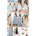 thumbnail image 2 of Fiophy 100% Linen Dress V Neck Tie Front Sleeveless Spaghetti Strap Summer Casual Midi Summer Beach Dresses,Flax, L, 2 of 8