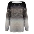 thumbnail image 4 of Blusa de camiseta con estampado degradado de cuello redondo de manga larga suelta divertida vintage para mujer Pompotops  gfhjh8244, 4 of 5