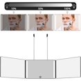 thumbnail image 4 of OLIBUY 3 Way Mirror with LED for Self Hair Cutting, Rechargeable 360 Tri-fold Mirror for Hair Styling and Makeup with LED and Adjustable Telescoping Hooks, 4 of 7