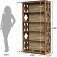 thumbnail image 3 of 6-Tier Modern Bookshelf with Rhombus Patterns, Thick Particle Board, 75lb per Shelf, Anti-Tip Kit, for Home/Office, 3 of 6