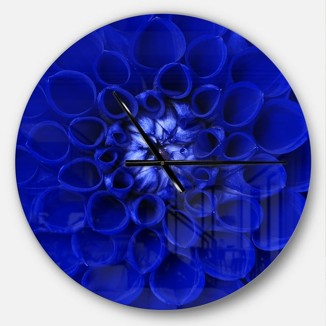 DesignArt Abstract Blue Flower Design Large Wall Clock