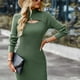 thumbnail image 4 of Vestido de punto Vestido de otoño para mujer Vestido de invierno Vestido elegante Suéter Vestido de manga larga Cuello redondo Vestido de invierno Otoño, 4 of 7