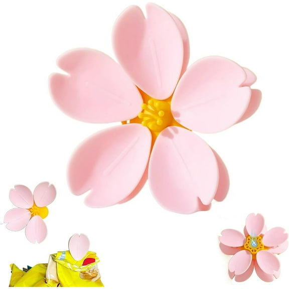 2-in-1 Food Bag Clips & Fridge - Sakura Flower Design for Sealing Chips, Bread Bags - Cute Kitchen Decor & Organizer (1pcs)