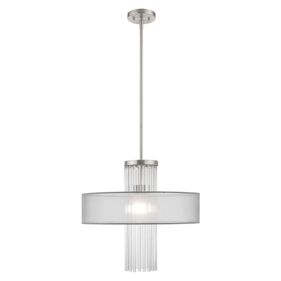 42804-91 Livex Lighting Alexis - 1 Light Pendant in Contemporary Style - 20 Inches wide by 27.5 Inches high-Brushed Nickel Finish-Gray Shade Color