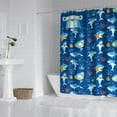 thumbnail image 3 of Cartoon Shark Explorers Curtain 72x84 Inches, Waterproof Polyester with Hook Set, Cute and Playful Marine Theme for Boys and Girls Fun Bath or Coastal Style, 3 of 5
