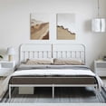 thumbnail image 4 of vidaXL White California King Metal Bed Frame with Headboard & Slats, No Mattress, Easy Assembly, 4 of 5
