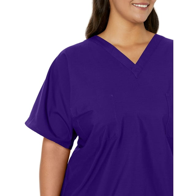 Landau Reversible 1-Pocket Classic Relaxed Fit Durable V-Neck Medical Scrub Top 7502