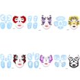 thumbnail image 1 of 6 Styles/set Face Paint Stencil Reusable Tattoo Cosmetic Painting Tool, 1 of 7