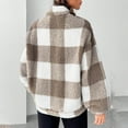 thumbnail image 4 of LIaqionyy Women Plaid Sweatshirt Sherpa Fleece Pullover Clothes Fall Long Sleeve Sweatshirts with Pocket, 4 of 6