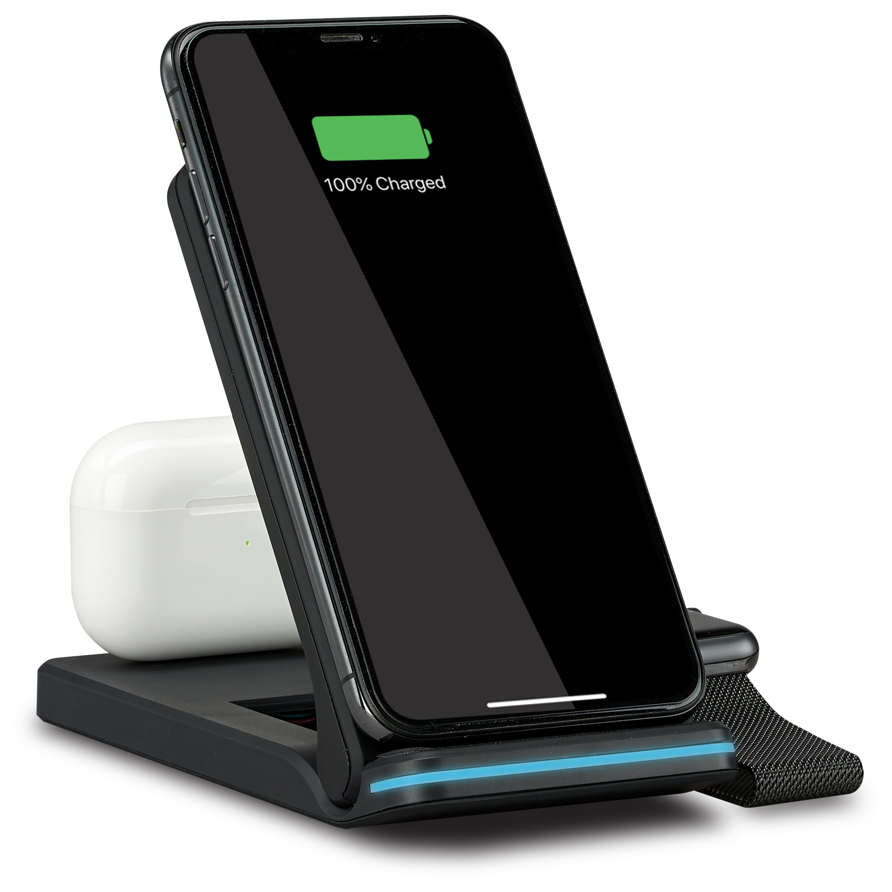 iLive 3-in-1 Wireless Charging Stand, Black photo 3