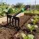thumbnail image 5 of Herramienta de jardín de acero templado a mano para rastrillo hortícola | Metal negro resistente al óxido | Mango reforzado con fibra | 28x11x7,7cm | Plantación de flores multiusos duraderas, 5 of 6