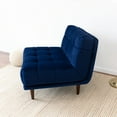 thumbnail image 4 of Allen Milieu du Siècle Mobilier Moderne Style Sans Bras Bleu Marine Velours Chaise Longue, 4 of 6