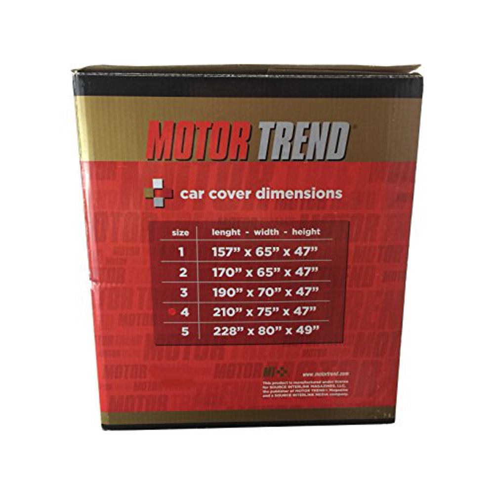 Motor Trend Premium Weatherproof 3 Layer Deluxe Car Cover (Large