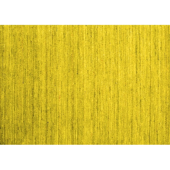 Ahgly Company Indoor Rectangle Abstract Yellow Contemporary Area Rugs, 4' x 6'