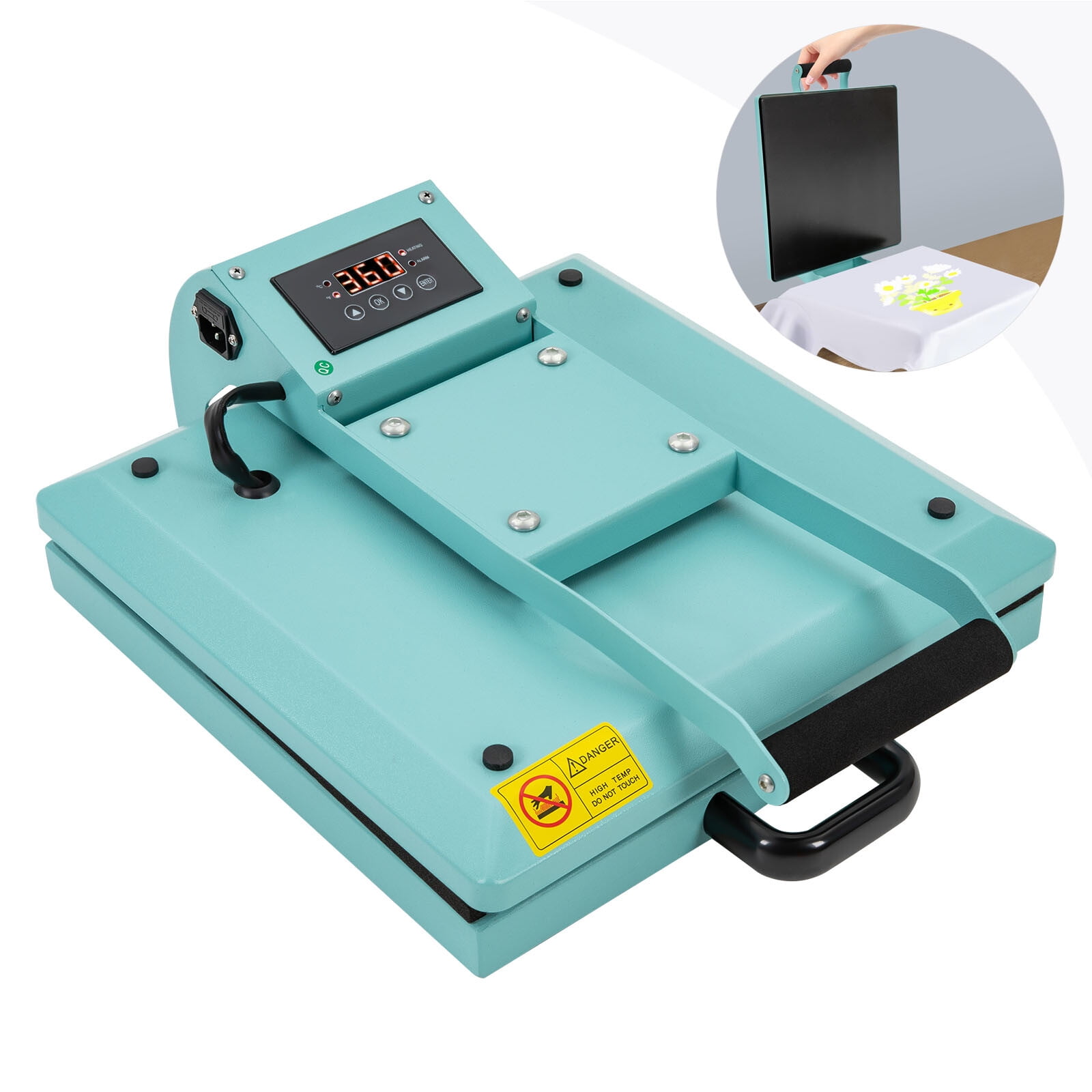 15x15 Inch Heat Press Machine - Adjustable Temperature & Time, High Efficiency, Easy Operation, Ideal for T-Shirt, Pillow, Bag & DIY Projects