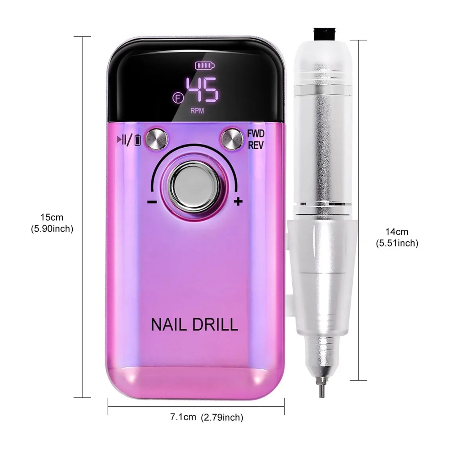 45000RPM Rechargeable Electric Nail Drill Machine Professional Nail Drills for Gel Nails Polish Portable Nail File Manicure Tool