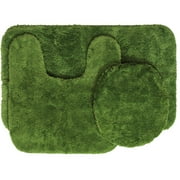 Mainstays Nylon 3 Piece Bath Rug Set, Green Stalk