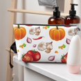 thumbnail image 5 of Toiletry Bag, Onion pumpkin garlic Leather Waterproof Travel Makeup Cosmetic Bag Organizer, Large Capacity Toiletry Bag for Travel Size Toiletries, Skin Care Bag for Women, 5 of 8