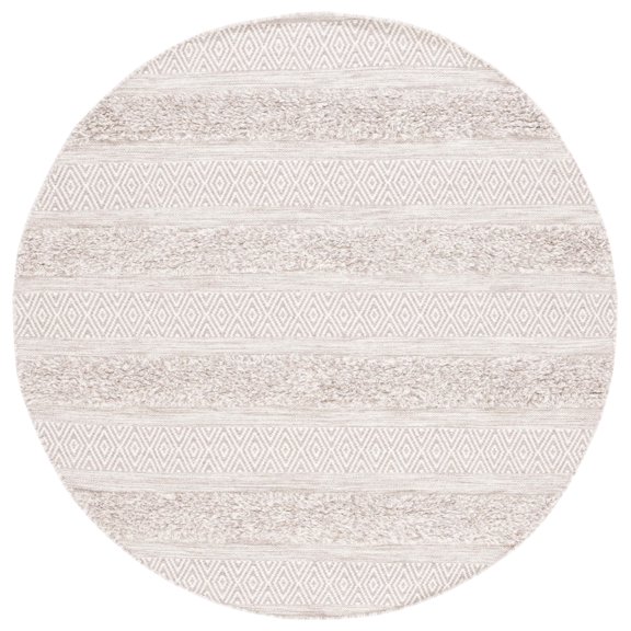 SAFAVIEH Vermont Zavier Stripe Area Rug, Beige/Grey, 6' x 6' Round