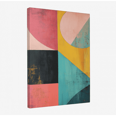 Geometric Pulse - Minimalist Abstract Collision of Shapes, Vibrant Color Block Art Print