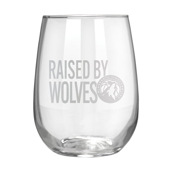 Minnesota Timberwolves Etched 17oz. Rally Cry Stemless Wine Glass