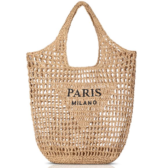 Bolso de mano Pleneal de Straw Beach para mujer tejido a mano