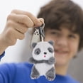 thumbnail image 4 of SOPOTUTU Soft Plush Panda Keychain Grey Decorative Hanging Pendant for Bag Backpack and Car Keys, 4 of 5
