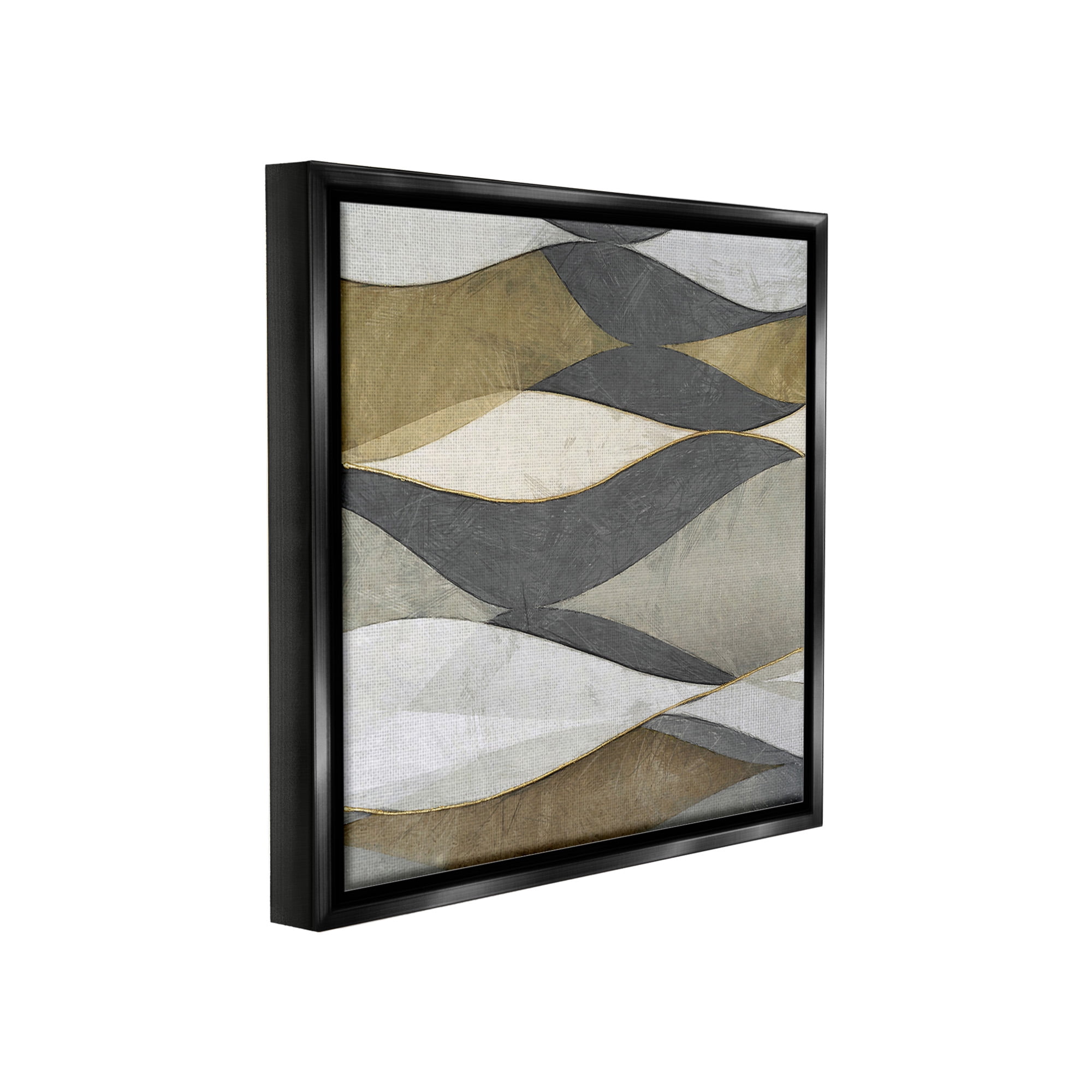 Stupell Industries Southwestern Striped Abstract Abstract Painting Black Floater Framed Canvas Art Print Wall Art, 18 x 18