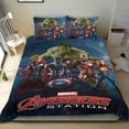 thumbnail image 1 of Vengadores Conjunto de sábanas temático, trío de piezas, cómodo y amigable con la piel, diseño único, regalo de decoración para el hogar para familiares, amigos y fans,173cm *218cm, 1 of 6